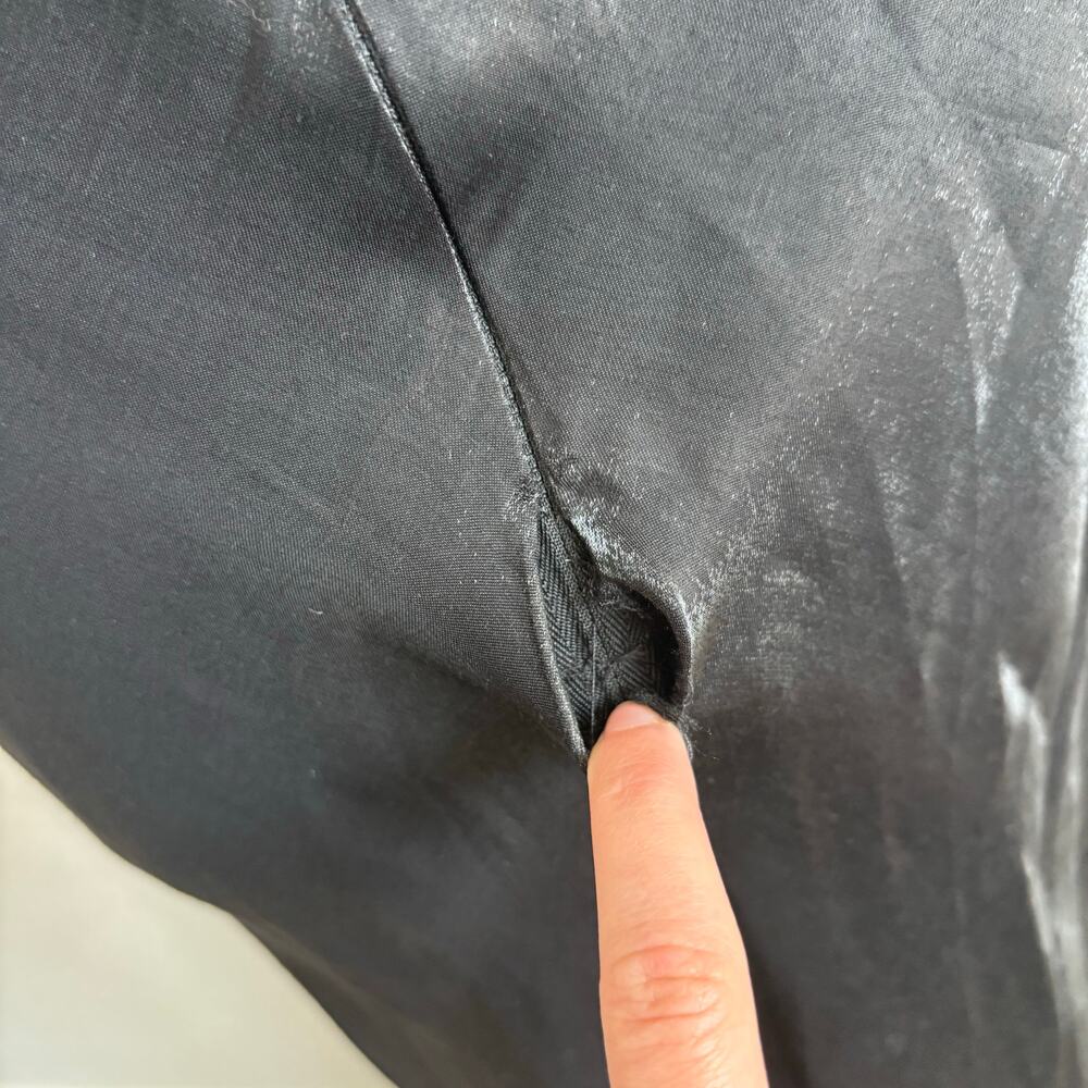 Vintage 90s Black Cowl Neck Maxi Dress Size 6 Fits XS Satin Liquid Silk Look - Picture 14 of 16